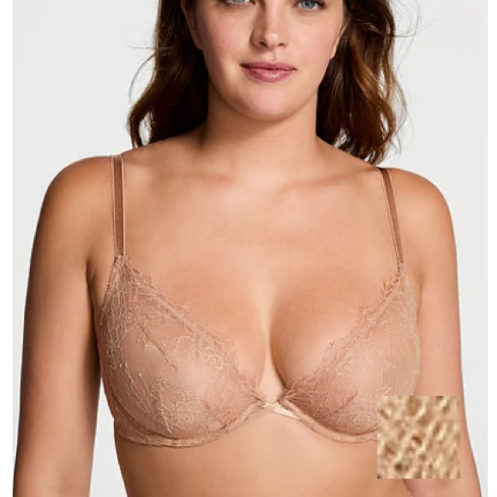 Victoria's Secret Lace Unlined Demi Bra in Nude